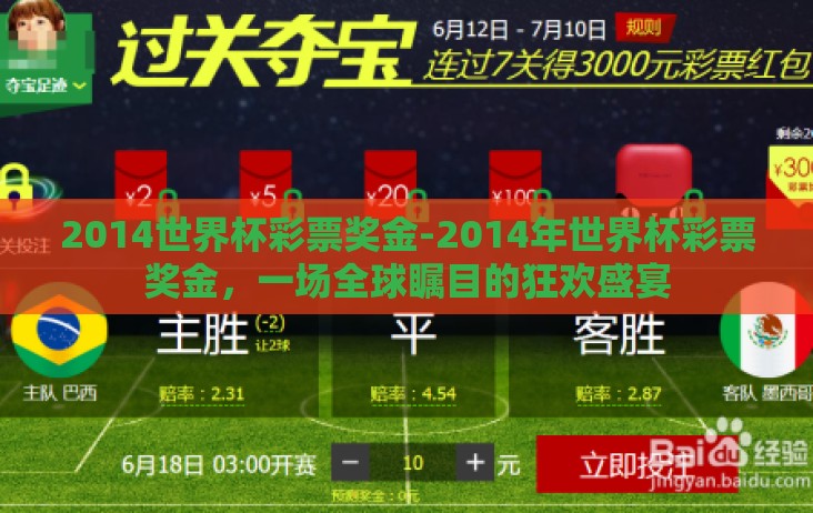 2014世界杯彩票奖金-2014年世界杯彩票奖金，一场全球瞩目的狂欢盛宴