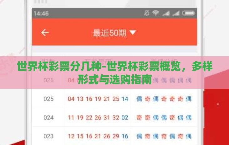 世界杯彩票分几种-世界杯彩票概览，多样形式与选购指南