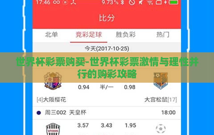 世界杯彩票购买-世界杯彩票激情与理性并行的购彩攻略