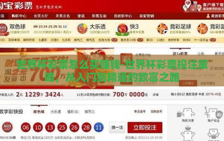 世界杯彩票怎么买赚钱-世界杯彩票投注策略，从入门到精通的致富之路