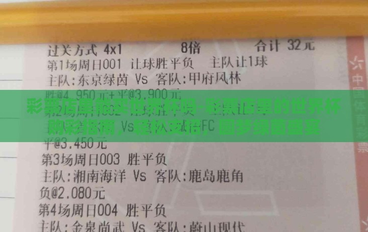 彩票店里能买世界杯吗-彩票店里的世界杯购彩指南,轻松支招,圆梦绿茵盛宴 彩票店里能买世界杯吗-彩票店里的世界杯购彩指南,轻松支招,圆梦绿茵盛宴