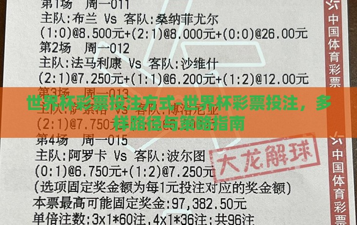 世界杯彩票投注方式-世界杯彩票投注,多样路径与策略指南 世界杯彩票投注方式-世界杯彩票投注,多样路径与策略指南