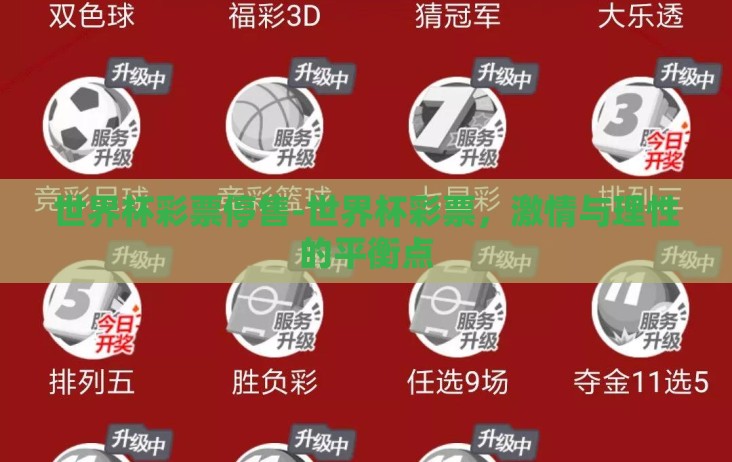 世界杯彩票停售-世界杯彩票，激情与理性的平衡点