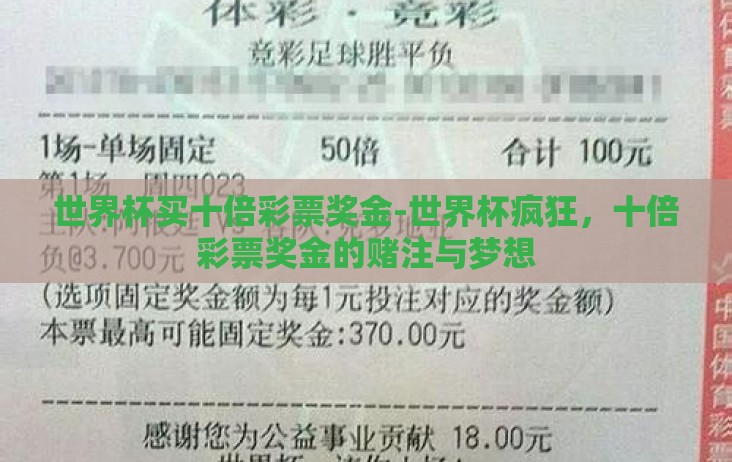 世界杯买十倍彩票奖金-世界杯疯狂，十倍彩票奖金的赌注与梦想
