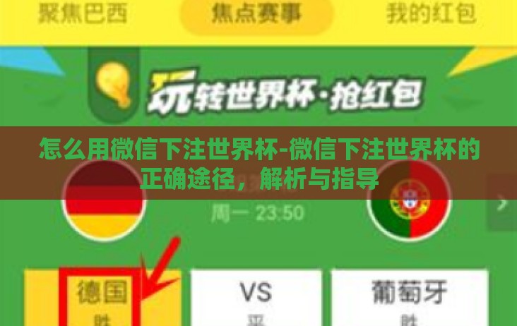 怎么用微信下注世界杯-微信下注世界杯的正确途径，解析与指导
