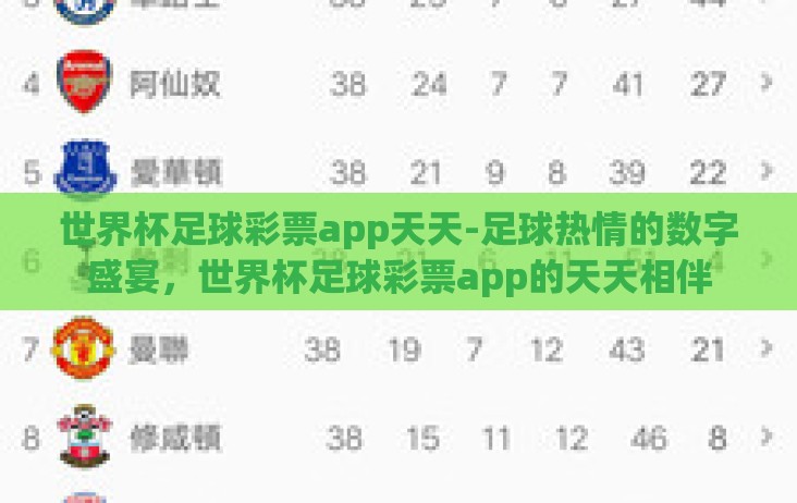 世界杯足球彩票app天天-足球热情的数字盛宴，世界杯足球彩票app的天天相伴