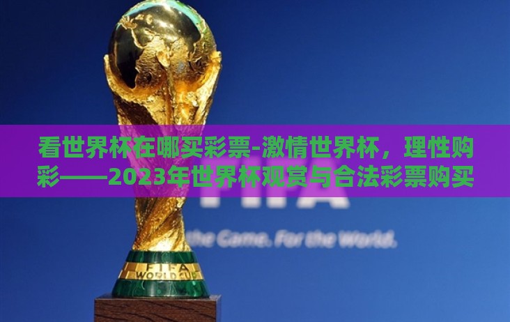 看世界杯在哪买彩票-激情世界杯，理性购彩——2023年世界杯观赏与合法彩票购买指南